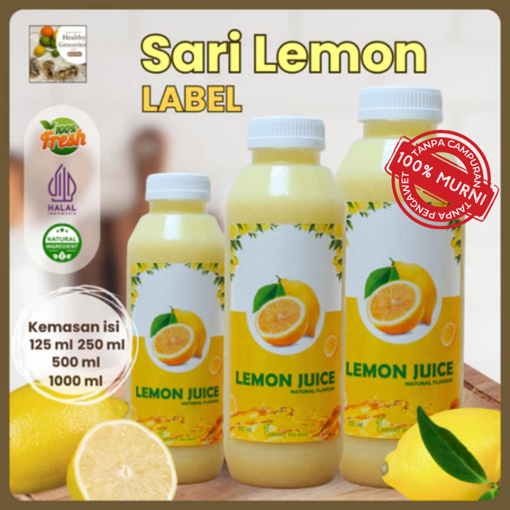 

Sari Lemon Asli Selalu Sehat Tanpa Campuran / Pure Lemon Juice / Perasan Lemon Asli 100% Murni