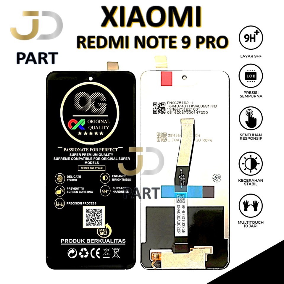 LCD TOUCHSCREEN XIAOMI REDMI NOTE 9 PRO COMPLETE ORIGINAL 100% FULLSET