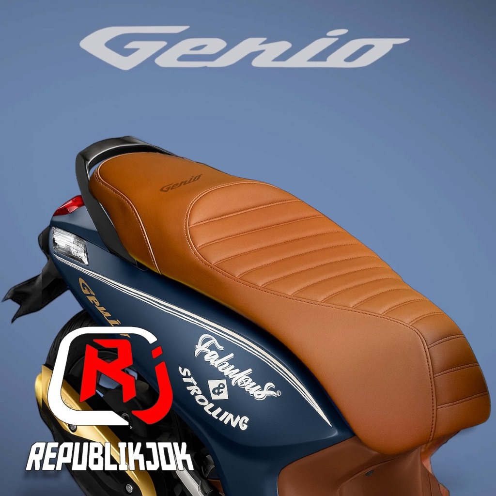 Sarung kulit jok motor Honda Genio custom caferacer siap pasang