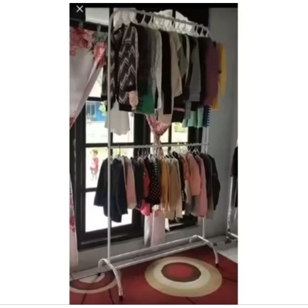 GAWANG BAJU TINGKAT 2 ,TINGGI 2 M ,PANJANG 1 M BAHAN BESI TEBAL.