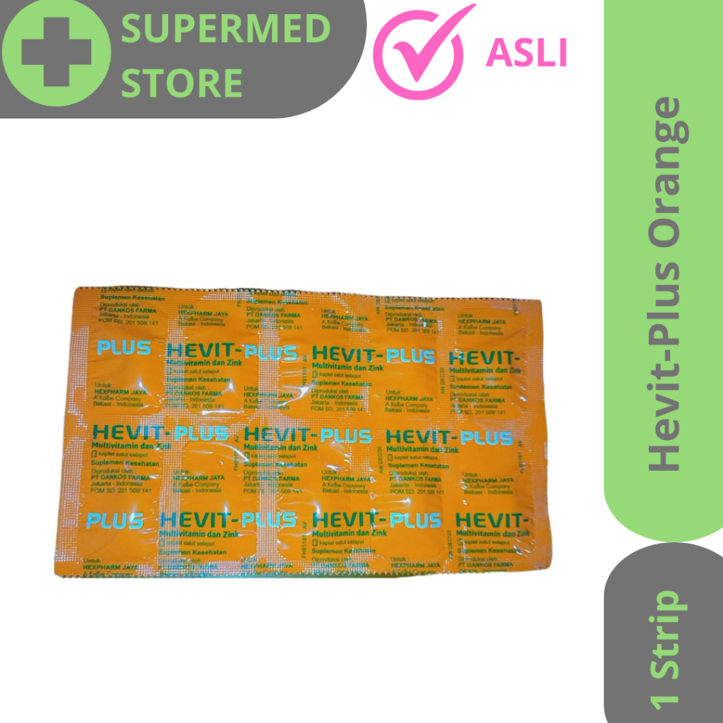 Hevit-Plus Strip Isi10 Tablet / Vitamin Suplemen Kesehatan