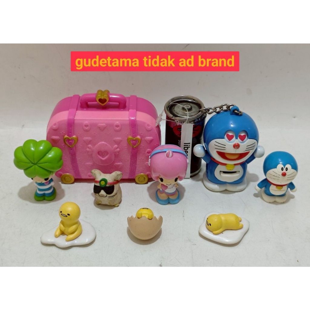 Set takara tomy koeda chan , hamtaro , gudetama , fujiko doraemon flip eyes figure keychain gantunga