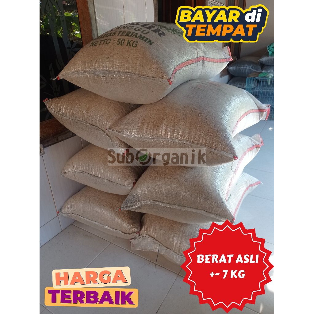 sekam mentah kemasan karung 50 kg