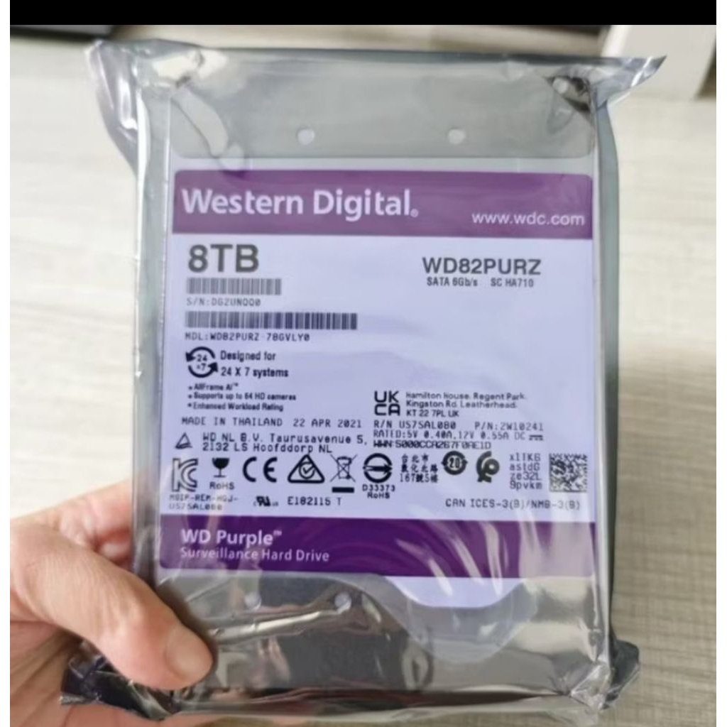 HARDISK 8TB WD PURPLE SATA 3.5" HDD 8TB CCTV DVR Promo