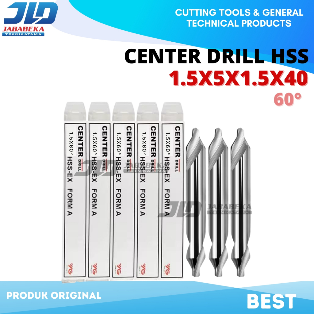 YG1 - NC Center Drill 1.5x60° HSSCo8 Tools Champer NC SPOTTING Drill 1.5x60° HSSCo8 Merk YG1