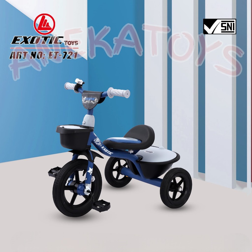 Sepeda Roda Tiga Anak Exotic ET721 Ban Karet Jumbo Untuk 2-5 Tahun