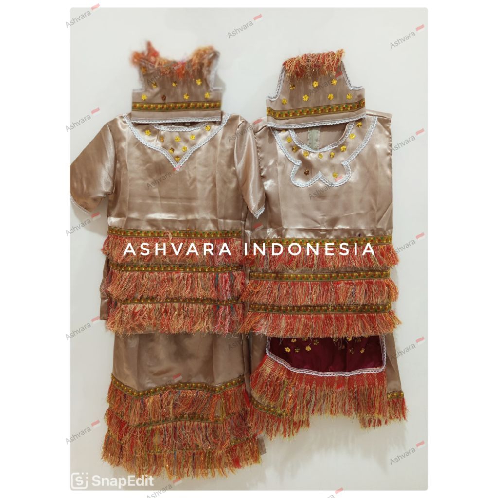 Baju /Pakaian adat Papua anak laki-laki & Perempuan TK, SD, SMP