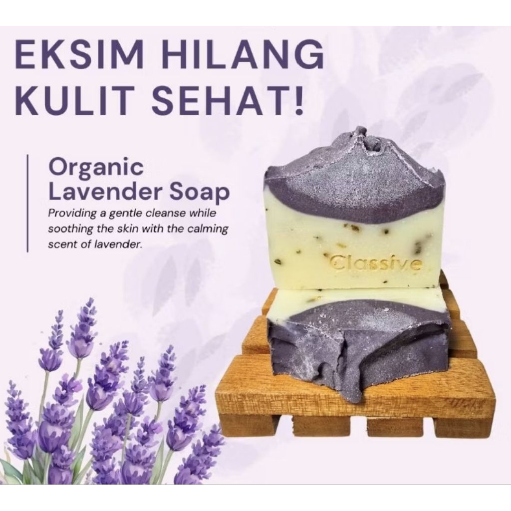 SABUN LAVENDER || Meredakan Gatal Eksim dan Mencerahkan Kulit, alami tanpa SLS aman untuk kulit sens