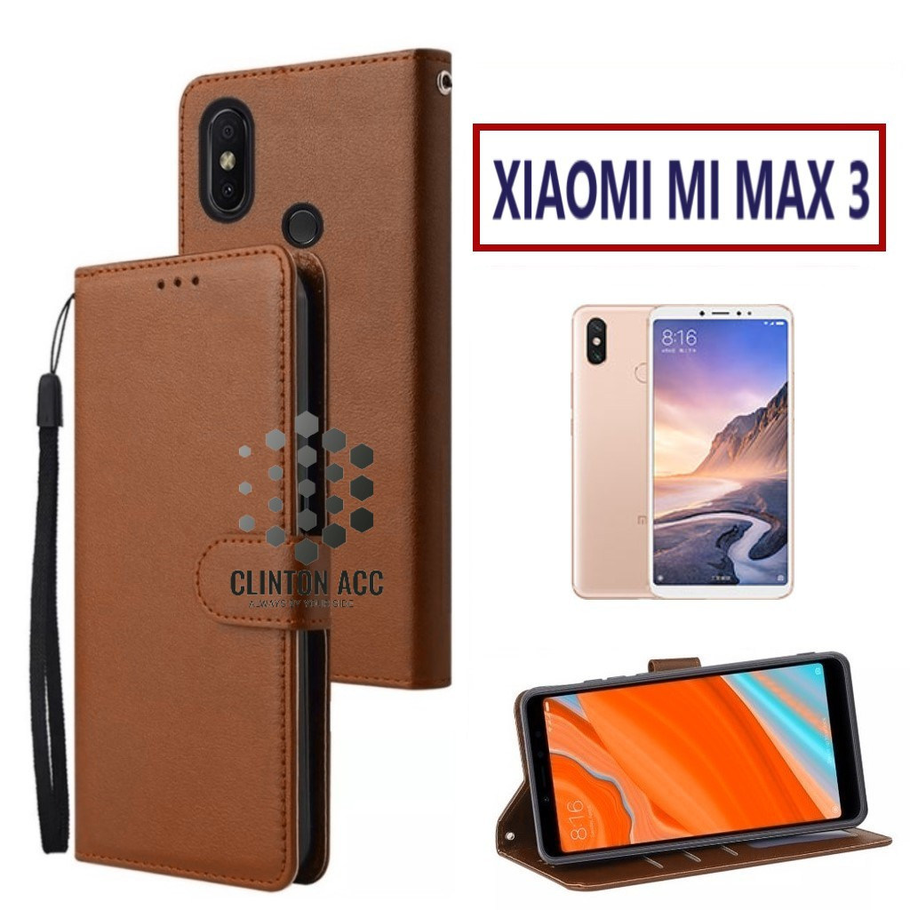 CASE HP XIAOMI MI MAX 3 FLIP WALLET LEATHER DOMPET KULIT SOFTCASE PREMIUM FLIP COVER SARUNG BUKA TUT