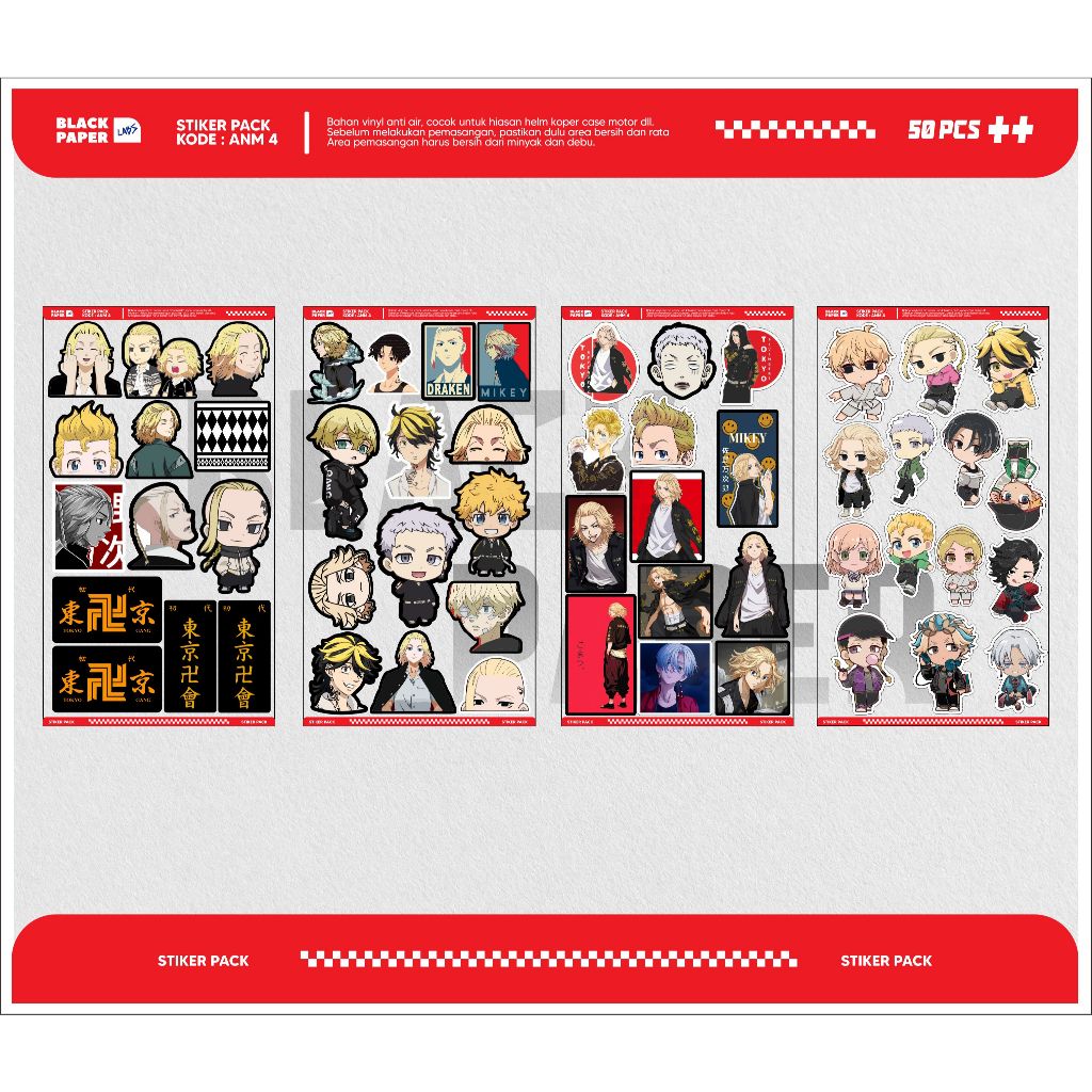 

STICKER PACK TOKYO REVENGERS 50PCS ANTI AIR & SUDAH DI POTONG