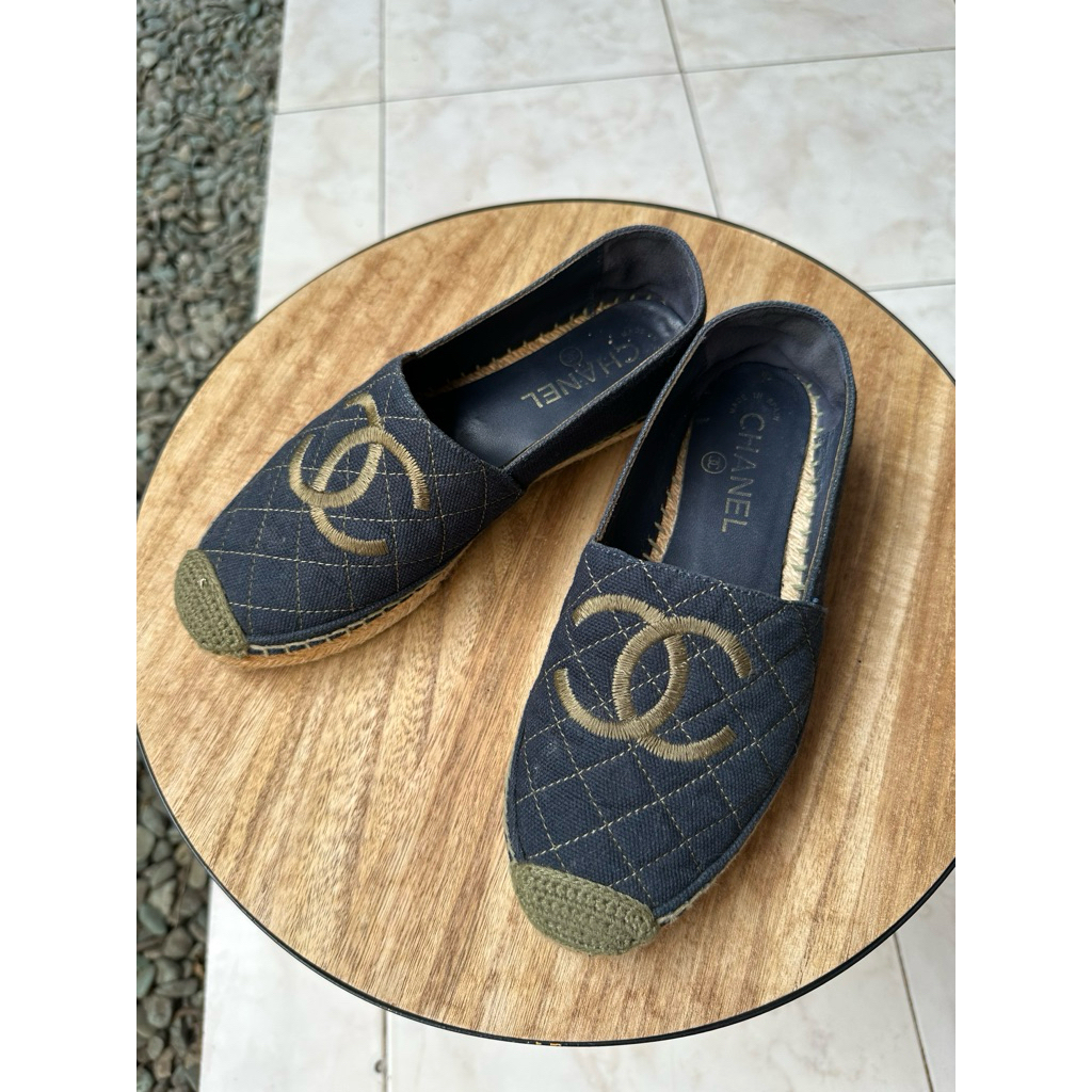 preloved authentic chanel espadrilles shoes
