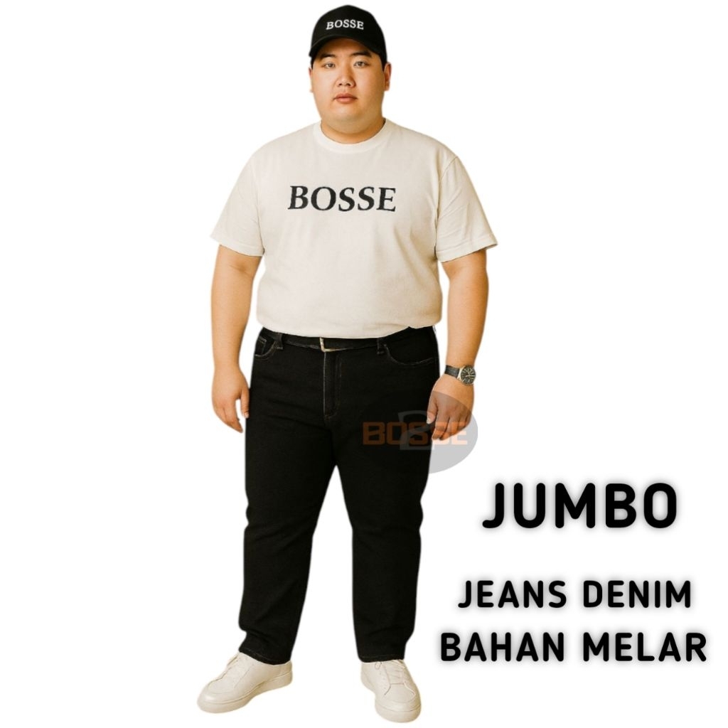 -Bosse2- Celana Jeans Denim Pensil Jumbo/ Jeans Pria Panjang Pensil Melar/ Jeans Pria Melar Jumbo