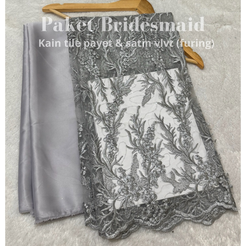 Kain/Bahan Tulle Sequin Grad A /Tulle springkle full payet