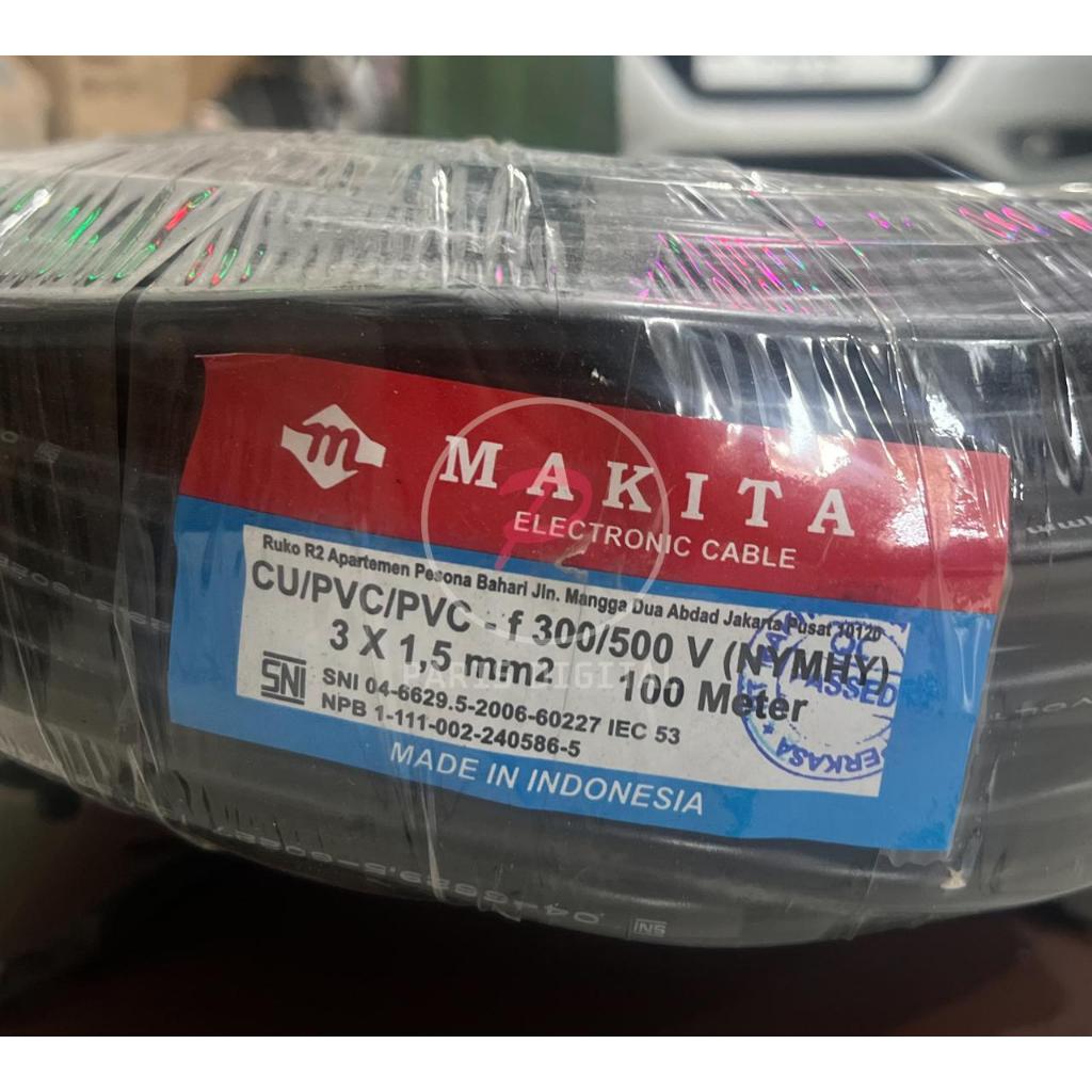 Kabel Audio Speaker 3x1.5mm² NYMHY MAKITA Kabel Serabut isi 3 TEMBAGA MURNI per 1 Roll (100 Meter)