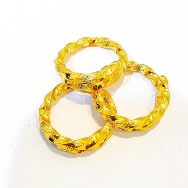 cincin ulir lilit kawin Lapis Emas 24krt Crum Emas Muda 8 gram cincin Cewek Replika Premium Gold