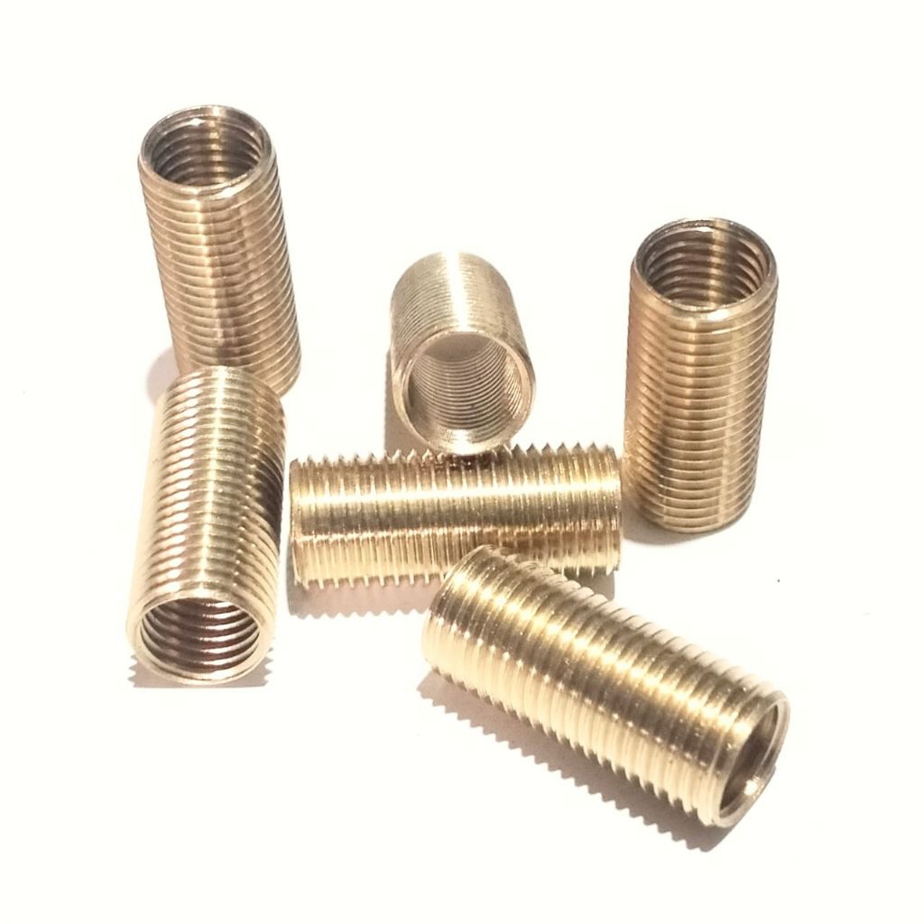 Sokdrat Sok Drat 8×10 dalam baut 10 Luar Drat 12 Kuningan Kualitas A