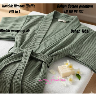 Kimono Handuk Bathrobe Waffle Luxury Hotel Spa|AllSizeBajutidurPriaWanita||BajuTidurWanitaSexy