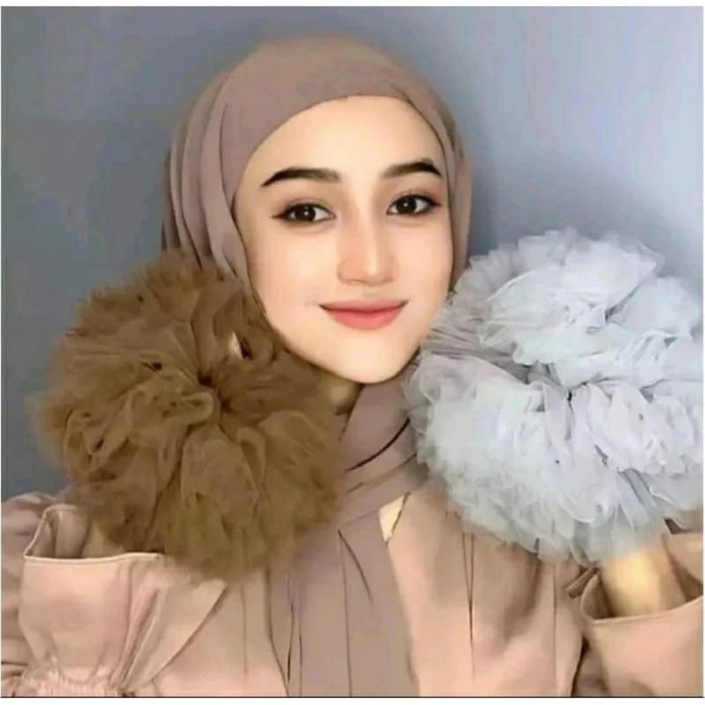 scranchie tile halus|ikat rambut tile premium|cempol hijab