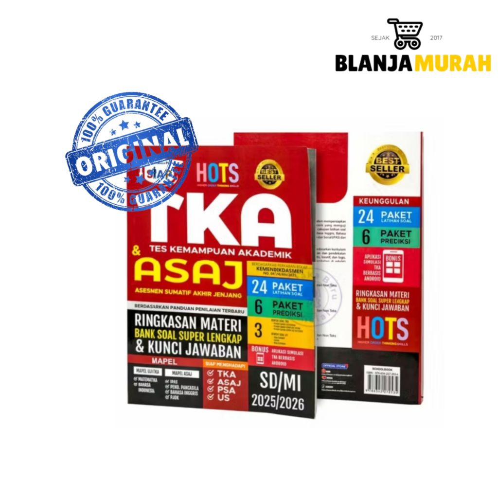 BUKU TKA SD 2025/2026 : SIAP TKA & ASAJ BERDASARKAN PANDUAN PENILAIAN TERBARU SD/MI 2025/2026