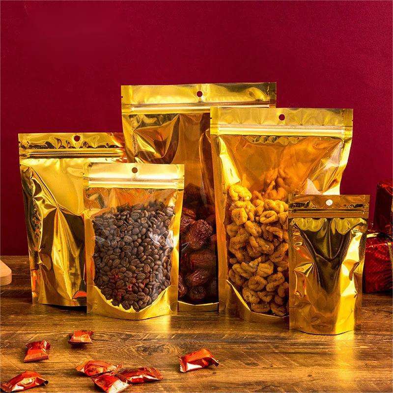 Standing Pouch Kombinasi Plastik Aluminium Foil Emas