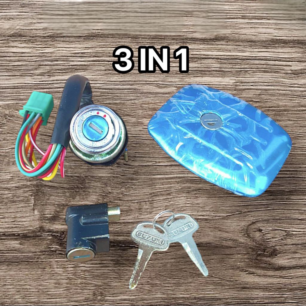 ( KUNCI KONTAK + STANG STIR + TUTUP TANGKI ) KEYSET KEY SET SUZUKI A100 A100X A10 ECONOS SPECIAL . 2