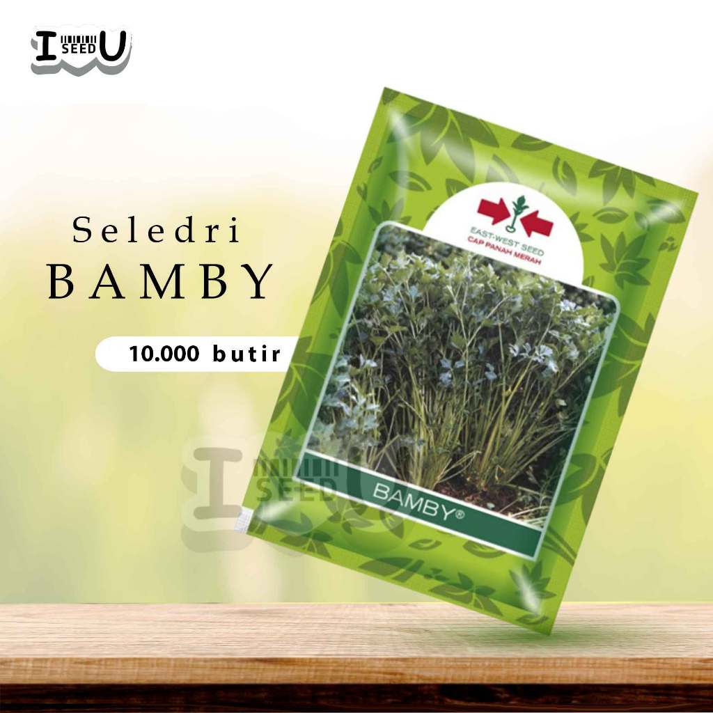 Benih Seledri Bamby 10.000 Butir – Cap Panah Merah, Benih Sayur Daun Unggul - Produktif & Seragam