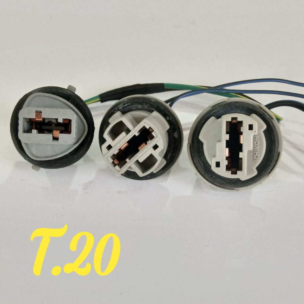 T20 fitting lampu sein mundur 2 kabel