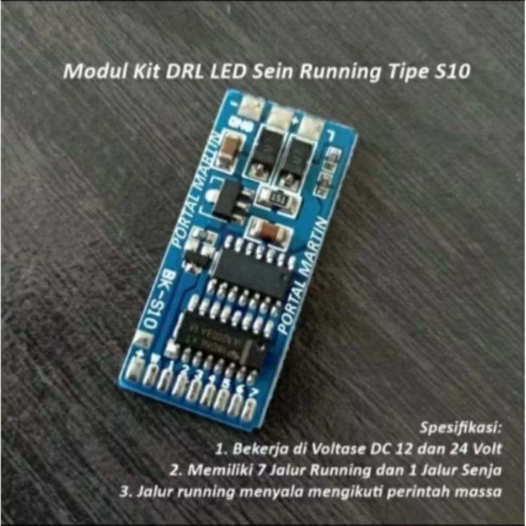 Modul Sein Running 1 Arah Modul S10 12V/24V DC Modul Lampu DRL
