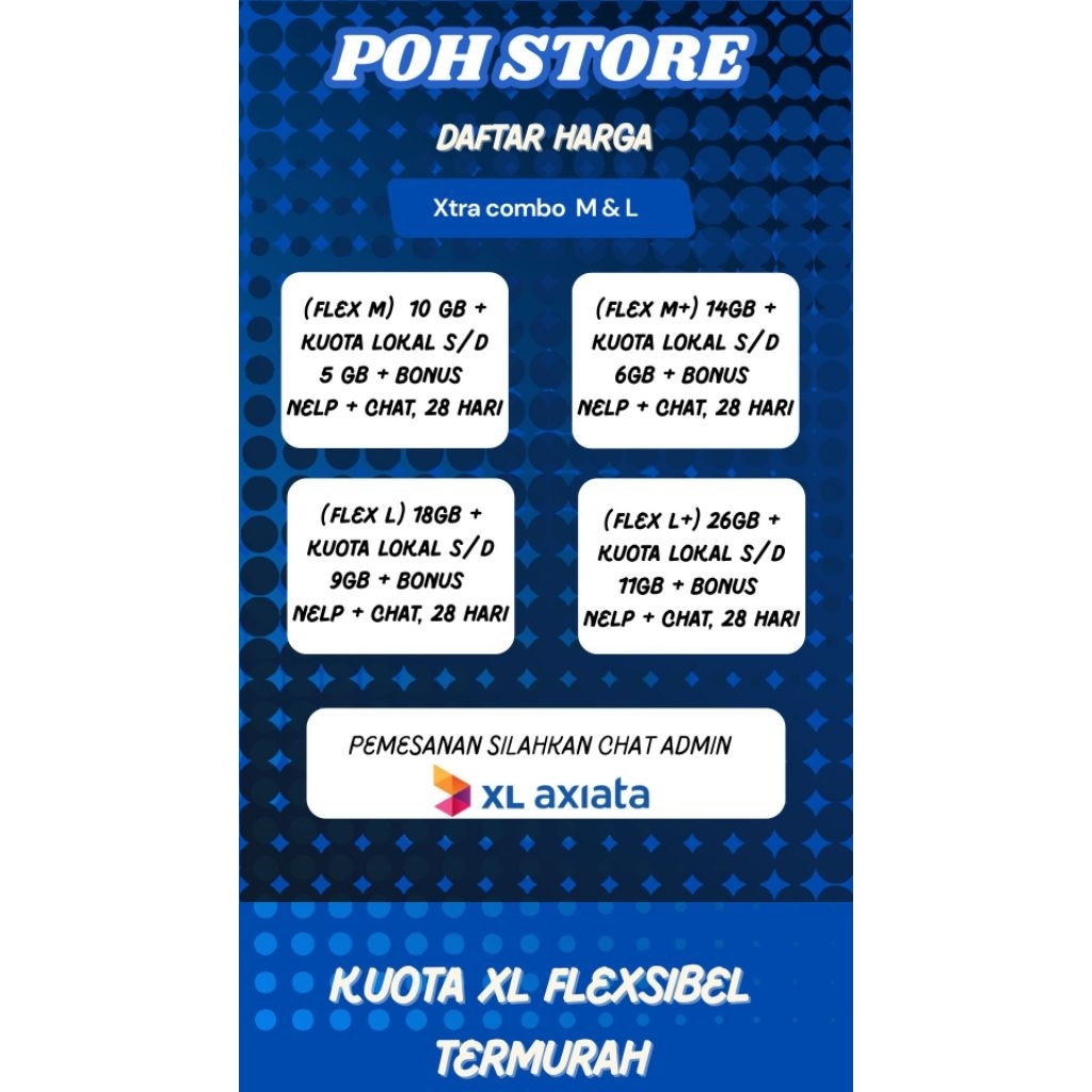 paket data Xtra combo Flex L & M | XL Axiata
