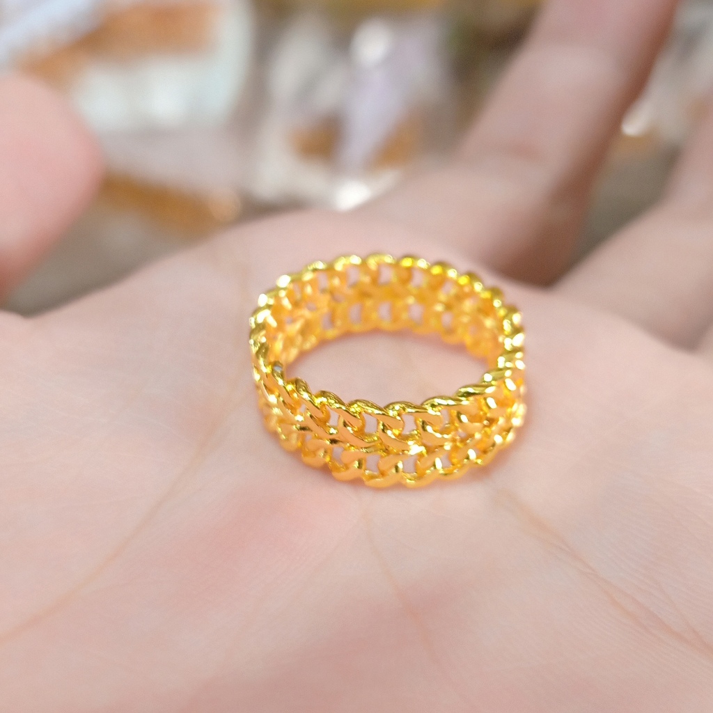 Cincin rantai 2 baris 24 karat