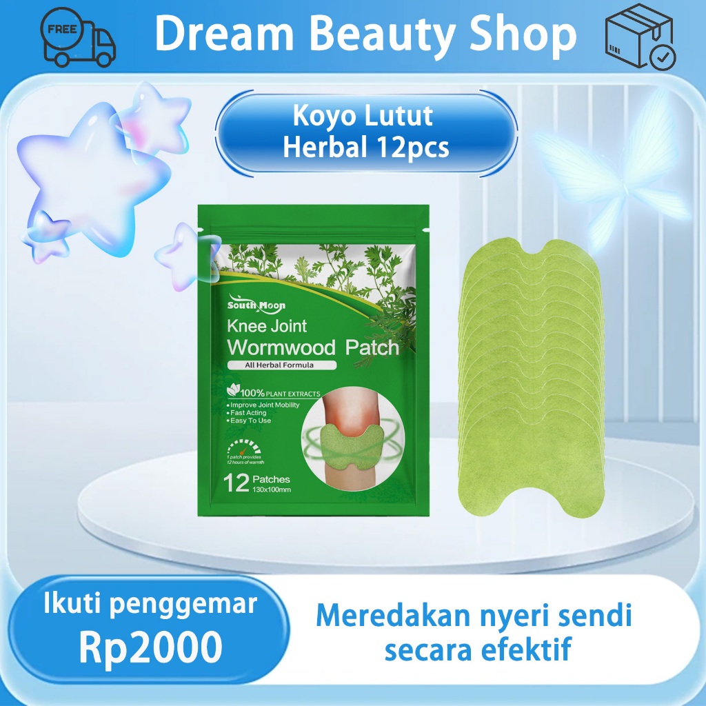 South Moon Koyo Lutut Herbal 12pcs Meredakan Nyeri Dan Pembengkakan Lutut Kehangatan Tahan Lama Unis