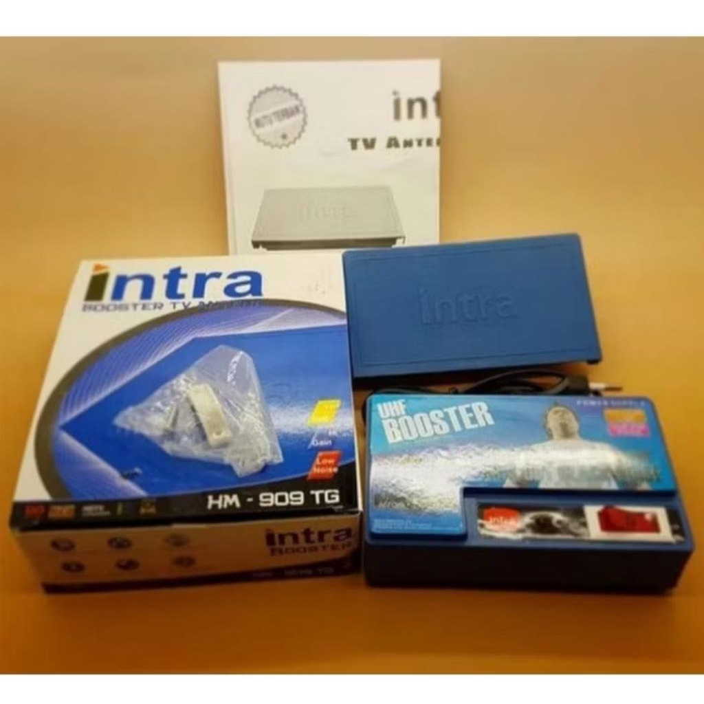 BOSTER ANTENA TV INTRA INT - 909 TG PENGUAT SINYAL DIGITAL ANALOG ORIGINAL booster