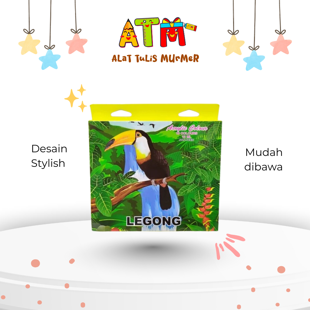 

Cat Akrilik/Cas Lukis/CAT ACRYLIC LEGONG 18 WARNA 12ML