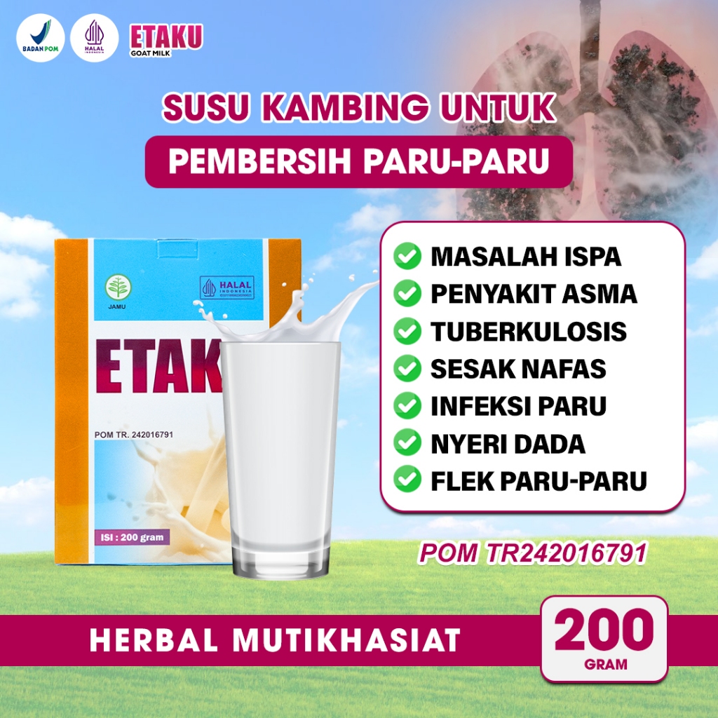 

Susu Pembersih Paru Paru Kotor Perokok Candu Berat obat Asma Sesak Napas TBC Pneumonia Kambing Etawa
