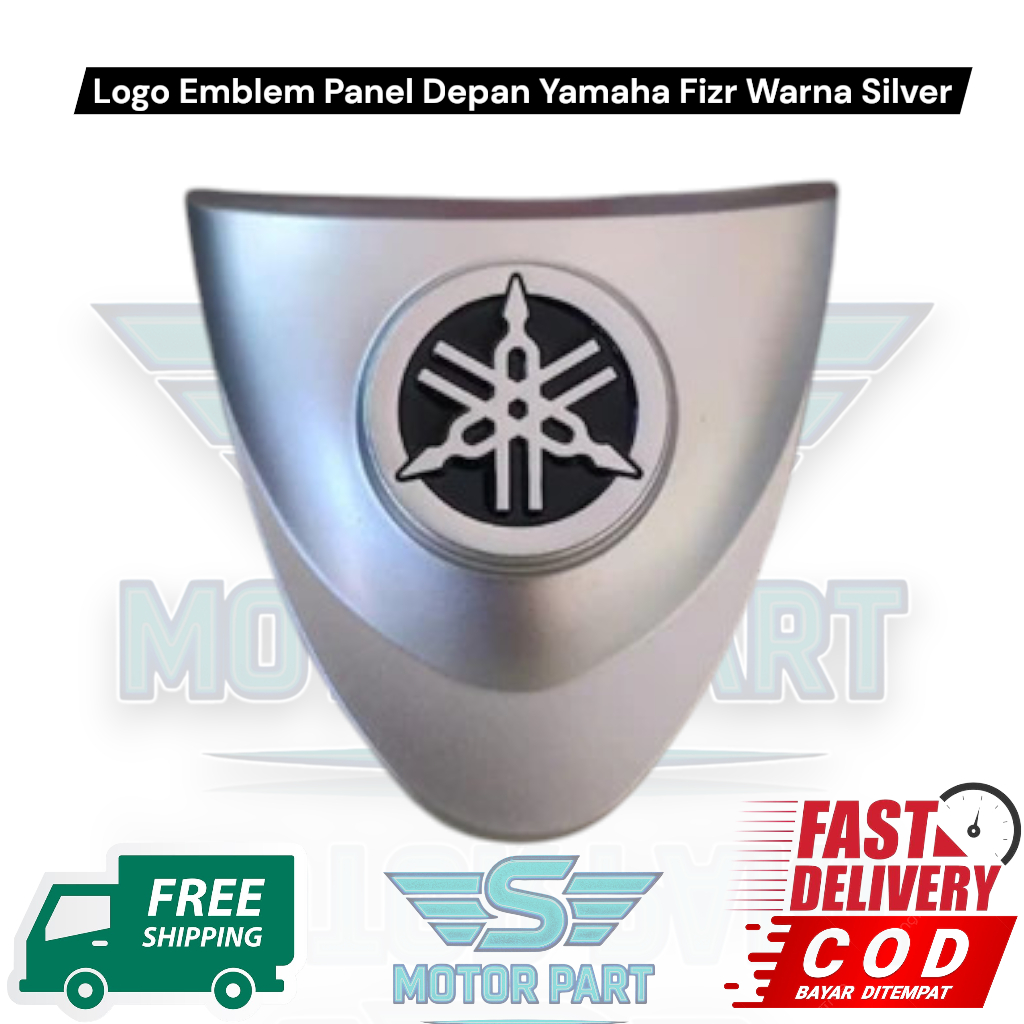 Logo Emblem Panel Depan Yamaha Fizr Warna Silver