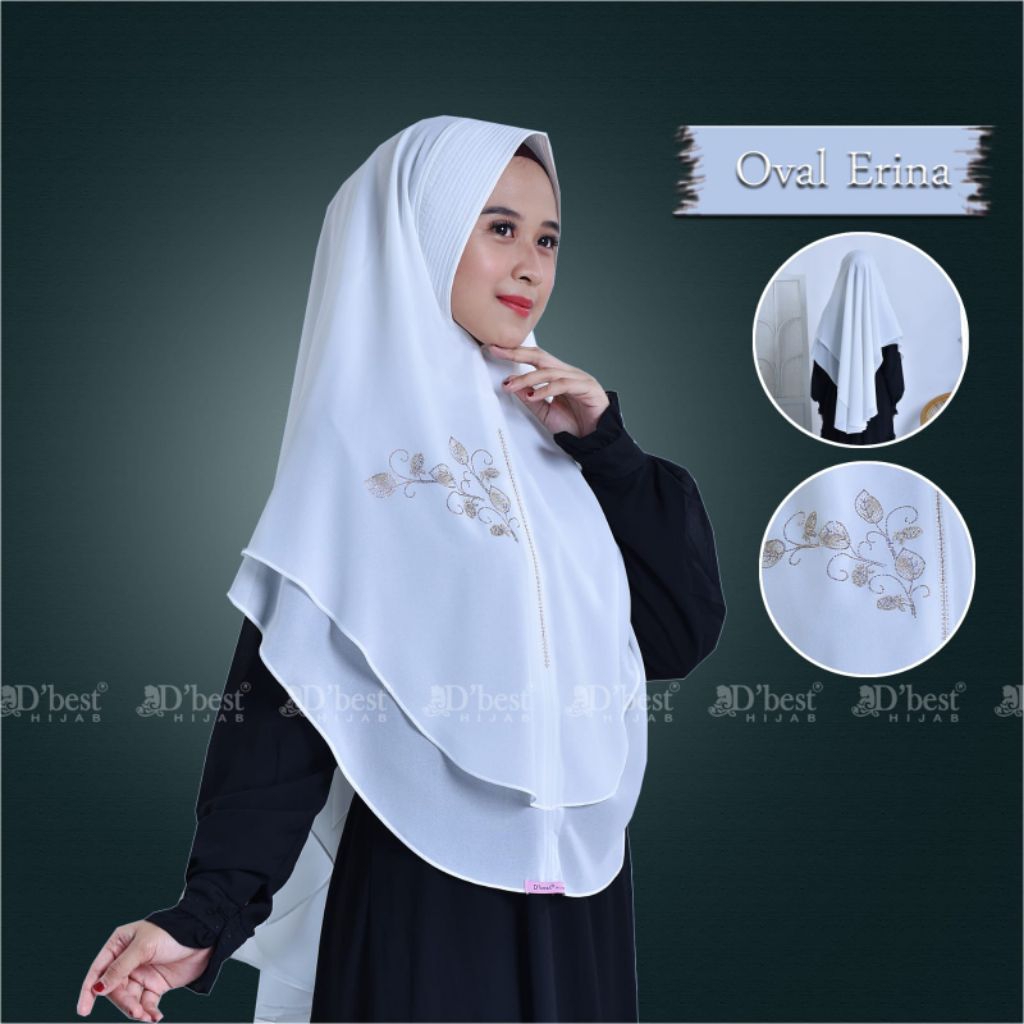 Hijab Instan Khimar Syar'i Oval Erina Matt Ceruty Babydoll dari D'Best Hijab