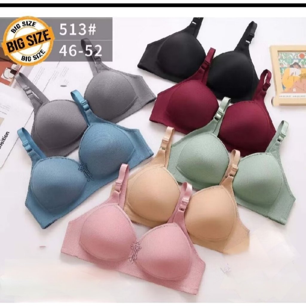 Bra BH Busa Tanpa Kawat Big Cup Jumbo Cup D Size 46-52 / Bra Jumbo Tanpa Kawat Cup D