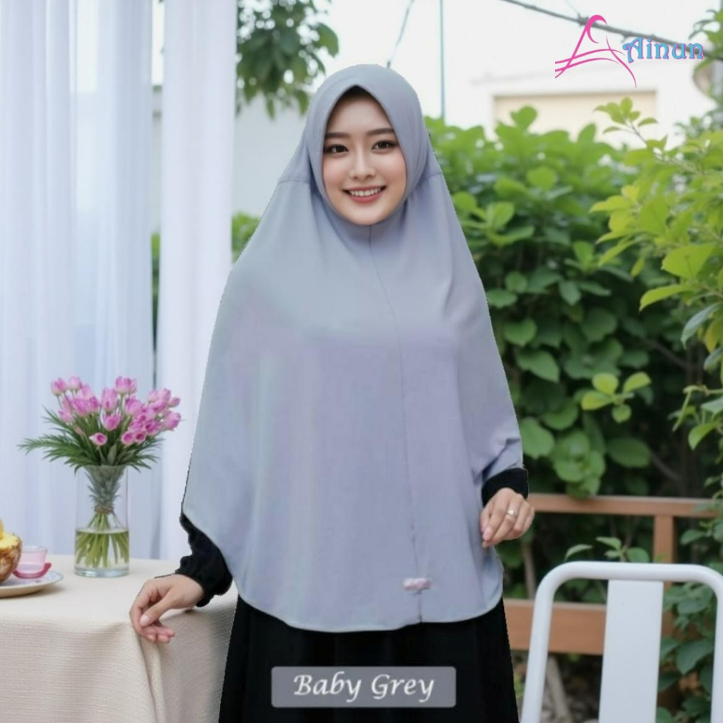 Baru Hijab Ainun Bergo Afifah Jumbo Kerudung Syari Ainun Afifah Serut Jumbo Jersey Premium