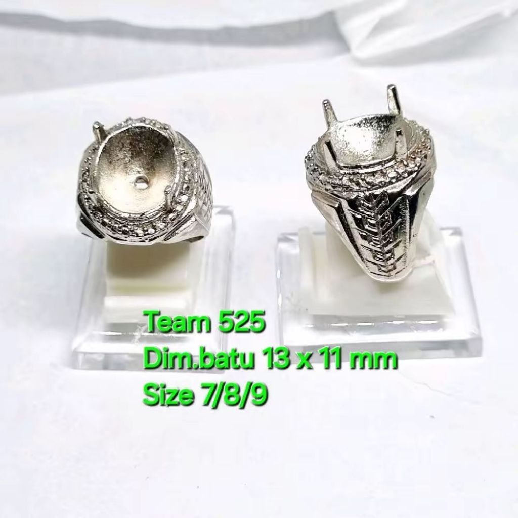 Ring emban alpaka super dim 13 x 11 / model cakar gigi pengikat ring cincin batu akik eceran