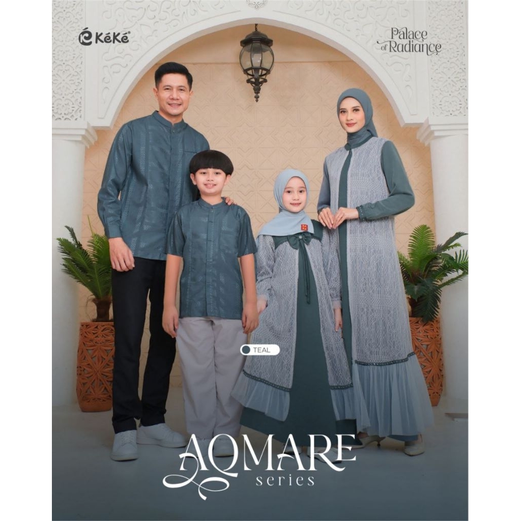 New Arivval Sarimbit Keke Aqmare Series Muslim 2026/Sarimbit Keke Terbaru Aqmare Series Teal/Sarimbi