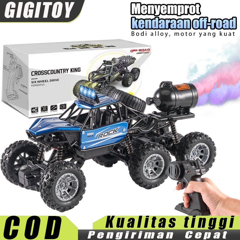 GIGITOY Mobil Remote Contro 4WD Alloy Off-Road Car Mainan Rock Crawler 6 Roda Mainan Rock Crawler 6 