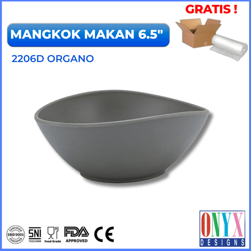 Onyx Mangkok Makan 6.5 inch Melamin Organo - 2206D