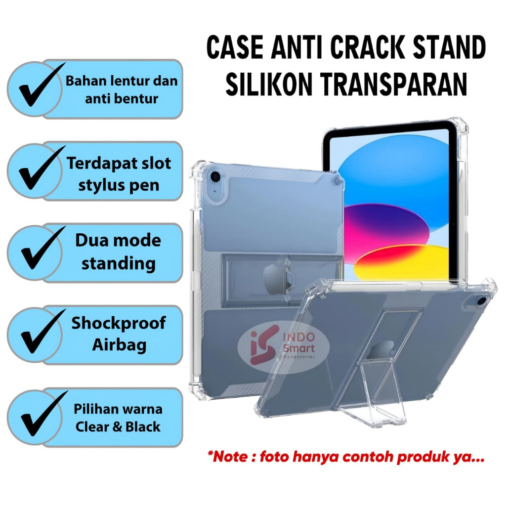Case Ipad Gen 11 10 | Ipad 10 Gen 11 | Ipad A16 | Silikon Case Anti Crack Stand Casing Hardcase Clea