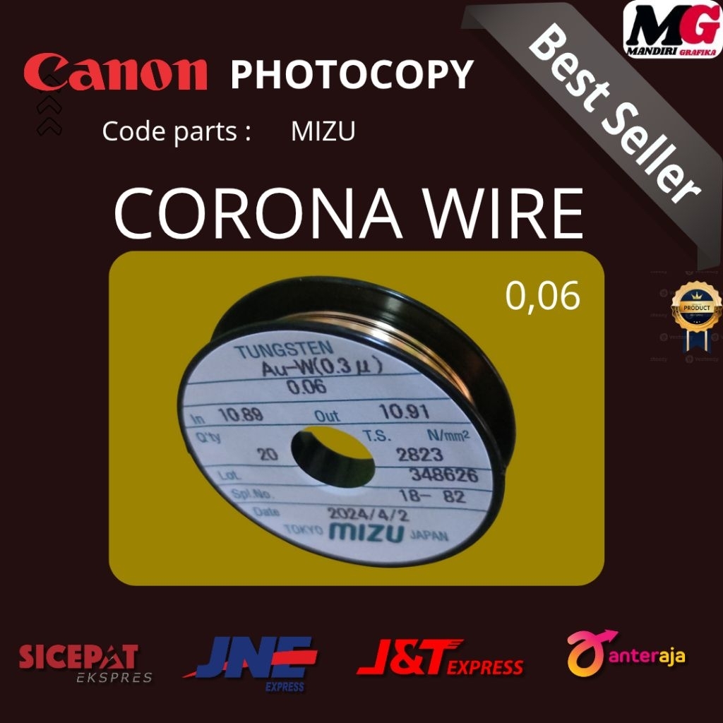 CORONA WIRE MIZU. 0,060. (TALI WAYER). CANON MESIN PHOTOCOPY. IR. 5000 /6570