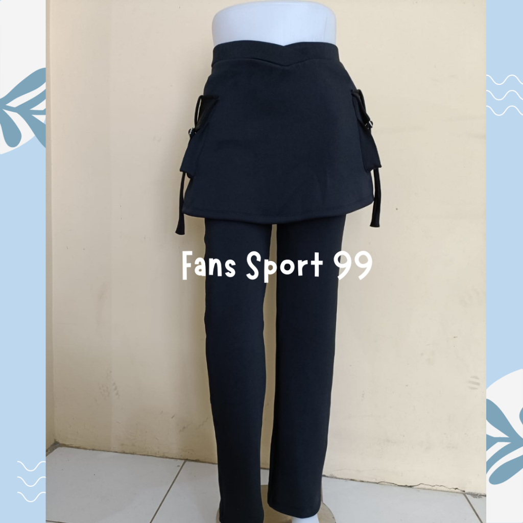 celana senam rok kantong wanita/ celana senam wanita/celana olahraga wanita/warna putih pekat terlar