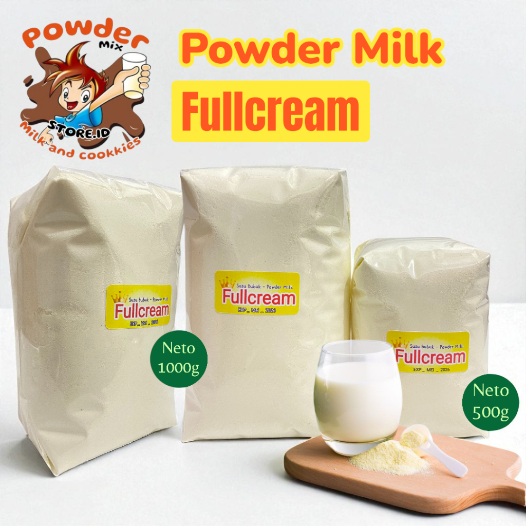 

Powder Milk Fullcream Neto 500g Susu Bubuk Kemasan Setengah Kilo Lezat Bergizi