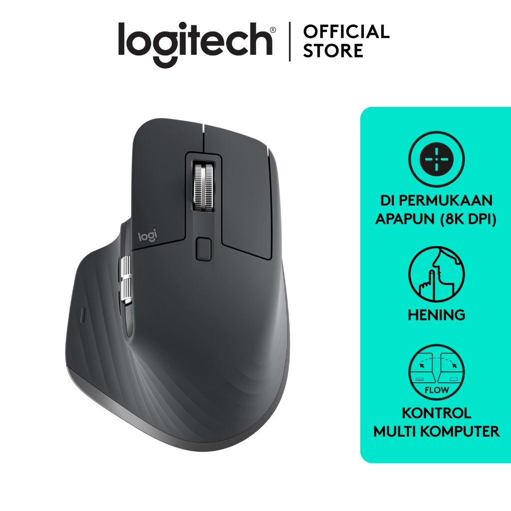 Logitech MX Master 3S BLUETOOTH EDITION - Mouse Performa Wireless dengan Pengguliran sangat Cepat, E