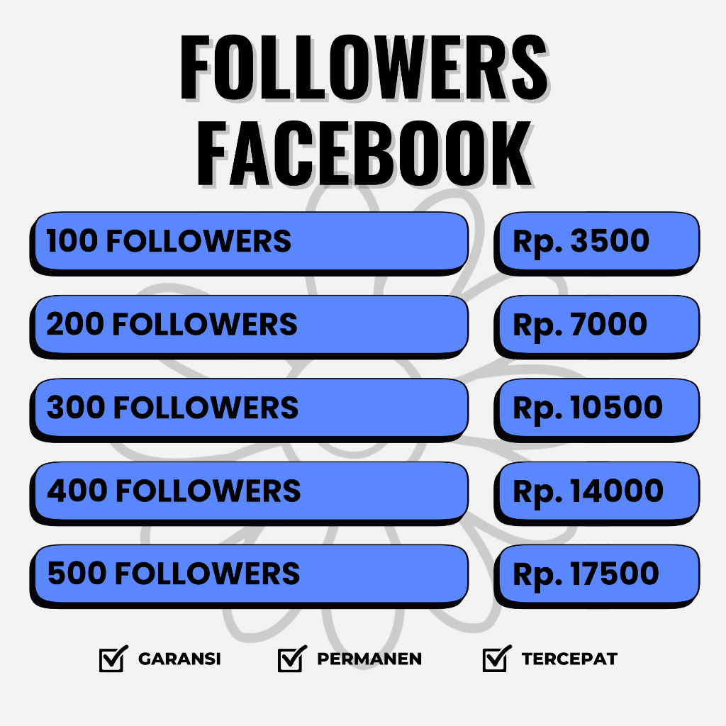 Followers Facebook Permanen Murah Cepat Berkualitas No Drop FB Pro Followers