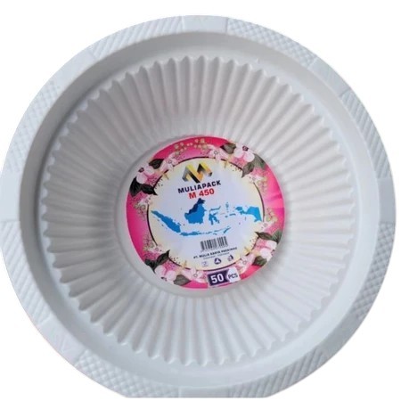 50pcs Mangkok Muliapack Plastik Putih M-450 Mangkok Bakso soto