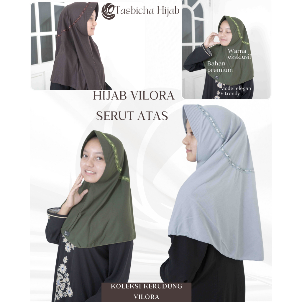 VILORA- VIRYA Kerudung Sekolah Serut (Hijab Instan Sekolah)